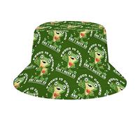 Frogs is Calling and I Must Go Green Bucket Hat Cute Frogs Anime Fashion Unisex Packable Travel Sun Caps Adolescentes Mujeres Hombres Novedad Sombreros al Aire Libre