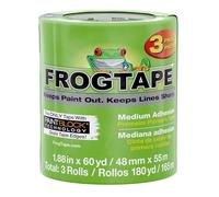 FROGTAPE 240661 Cinta de pintor multisuperficie con PAINTBLOCK, adherencia media, 1.88 pulgadas x 60 yardas, verde, 3 rollos