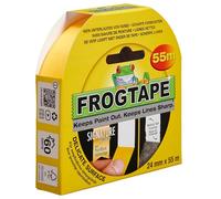 FrogTape Delicate Cinta de Carrocero Washi Amarilla 24mm x 55m, Tecnología PaintBlock, Cinta de Pintor para Superficies Sensibles y Papel Pintado, Retirada Sin Residuos 60 Días, Bordes Nítidos