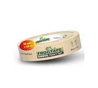 FrogTape Essential Cinta de Carrocero para Pintar y Enmascarar 30mm x 50m, Cinta de Pintor Adhesiva para Interior y Exterior, Removible Sin Residuos 7 Días, Papel FSC para Bordes Limpios