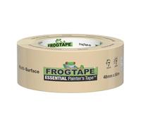 FrogTape Essential Cinta pintor crepé 48mmx50m - Cinta enmascarar int/ext - Crepé Acabado de primera, bordes nítidos - Sin residuos 7 días - Cert. FSC - Cinta profesional