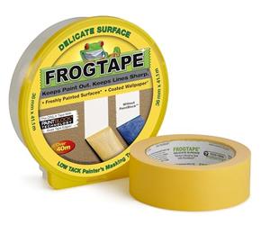FrogTape Masking Tape Amarillo 36 mm x 41 m - Cinta de pintor con tecnología Paint-Block - Cinta de enmascarar para superficies lisas y sensibles - para bordes limpios
