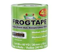 FrogTape Multi-Surface Cinta de pintores: 1.41 in. x 60 yds. (Verde) / 4-paquete [4 rollos/paquete]