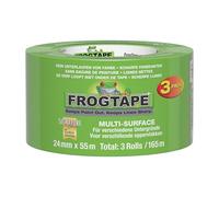 FrogTape Multi Surface Cinta verde 24mmx41m Pack 3 - Cinta enmascarar Premium superficies lisas - Tecnología PaintBlock bordes nítidos, Cinta prof. madera/cristal