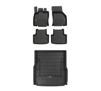 FROGUM ProLine 3D Un Juego de Alfombrillas de Goma para Coche y cubeta Maletero con Logo Alfombras para Volkswagen Passat B8 14-22| Los Bordes más Altos