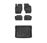 FROGUM ProLine 3D Un Juego de Alfombrillas de Goma para Coche y cubeta Maletero con Logo Alfombras para Citroën C4 I 2004-2010| Los Bordes más Altos