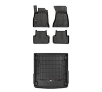 FROGUM ProLine 3D Un Juego de Alfombrillas de Goma para Coche y cubeta Maletero con Logo Alfombras para Audi A4 B9 Avant 2015-2023| Los Bordes más Altos
