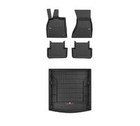 FROGUM ProLine 3D Un Juego de Alfombrillas de Goma para Coche y cubeta Maletero con Logo Alfombras para Audi A4 B8 2007-2015| Los Bordes más Altos