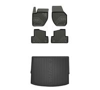 FROGUM Un Juego de Alfombrillas de Goma para Coche y cubeta Maletero exclusivas Alfombras para Volvo V40 II 2012-2019 | Borde Alto | para Todo el año | Al tamaño