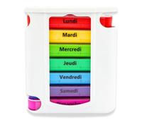 Frohbach Pilulier de 7 jours Blanc - Boîte à médicaments adaptée aux personnes âgées pour 1 semaine, sans BPA, parfaite pour les déplacements et la maison - matin, midi, soir, nuit, 1 pieza