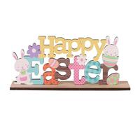 Frohe Ostern Tischdekoration, Frohe Ostern Holzschild - Osterblumen Schild,Frühlings-Ostereier-Kaninchen-Tischdekoration, Kunsthandwerk-Dekoration für Wohnzimmer-Schlafzimmertisch