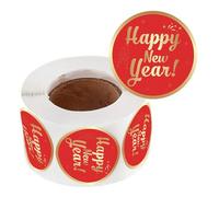 Frohes Neues Jahr Aufkleber - 1.5 Inches Etiquetas De Papel Autoadhesivas | Set De Sellado Para Fiesta - 100 Piezas Redondas Cantidad Práctica Regalo Ideal Para Sobres Tarjetas De Felicitación