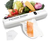 Frohsen Envasadora al Vacio,Envasadora al Vacio Domestica,Con 10 bolsas de Sellado al Vacío, Sellador de Vacío Automático de un Solo Toque Para Alimentos, Pantalla Digital de Sellado al Vacío