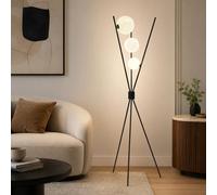 FROIDEXG Lámpara de pie moderna de 3 luces para sala de estar, iluminación de pie regulable con interruptor de pie y pantalla acrílica. Lámparas de pie altas para dormitorio,rincón de lectura,estudio