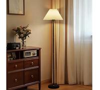 FROIDEXG Lámpara de pie vintage para sala de estar, lámparas de pie regulables, lámparas de pie para dormitorio con pantalla de tela plisada e interruptor de pie, iluminación vertical, luz de lectura