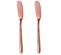 Frolahouse - Cuchillo de mantequilla de acero inoxidable, juego de 2, espumador de mantequilla, servir tu mantequilla, espadas de desayuno, queso y condimentos Rose Golden