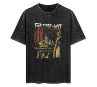from First To Last Skeleton Couple EMO Post Mens T-Shirt Black Graphic Unisex tee Shirt M