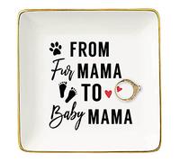 From Fur Mama to Baby Mama - Regalo para mamá para ser - Regalo para tener un bebé - Regalo de anuncio de embarazo - Regalo de revelación de bebé para nueva mamá - Soporte de cerámica para joyas para