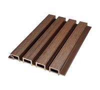 From Plain To Beautiful In Hours LR01 - Paneles lineales de revestimiento y revestimiento de listones de pared exterior WPC, Ipe, muestra de 10 x 8.5 pulgadas (paquete de 2)