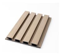 From Plain To Beautiful In Hours LR01 - Paneles lineales de revestimiento y revestimiento de listones de pared exterior WPC, color crema, muestra de 10 x 8.5 pulgadas (paquete de 2)