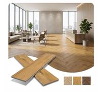 From Plain To Beautiful in Hours Paquete de muestra de tablones de vinilo SPC, 2 tablones, suelo de espiga resistente al agua con bloqueo de clic, roble Walker