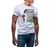 from The River Palestine Will Be Free Camiseta de Hombre Blanca Size XXL