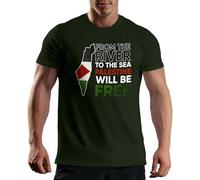 from The River to The Palestine Will Be Free Fight for Freedom - Camiseta para hombre, verde (Military Green), L