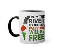 From The River To The Palestine Will Be Free Taza de color negro con mango a juego 330ml