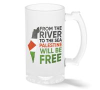From The River To The Palestine Will Be Free Taza de cristal pintado transparente Taza para de Beer 500ml