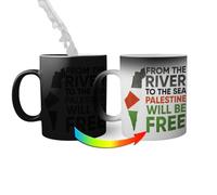 From The River To The Palestine Will Be Free Taza mágica | Funny Novelty Tazas mágicas 330ml