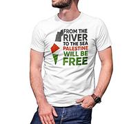 from The River To The Sea Palestine Will Be Free Camiseta De Hombre Blanca Size M