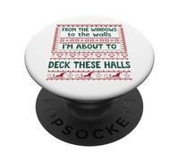 from The Windows to The Walls Christmas Women Deck The Halls PopSockets PopGrip Adhesivo