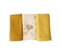 FROMCEO 3 paños de algodón suave y transpirable para recién nacidos, toalla de baño para piel sensible, 25 x 25 cm, paños multiusos para eructos, toalla de baño infantil de algodón