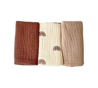 FROMCEO 3 paños de algodón suave y transpirable para recién nacidos, toalla de baño para piel sensible, 25 x 25 cm, paños multiusos para eructos, toalla de baño infantil de algodón