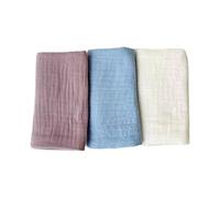 FROMCEO 3 paños de algodón suave y transpirable para recién nacidos, toalla de baño para piel sensible, 25 x 25 cm, paños multiusos para eructos, toalla de baño infantil de algodón