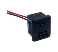 FROMCEO Conector de puerto de carga USB A y tipo C con núcleos de cobre estañado de alta pureza para un uso confiable, toma de corriente USB de doble capa