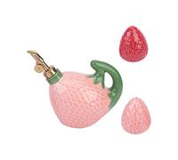 FROMCEO Dispensador de Aceite de Fresa de cerámica Artesanal, Botella y salero, pimentero, Recipiente para condimentos para Uso en de Comedor en hogar, Aceite y salero