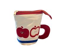 FROMCEO Estuche para lápices, estuche con forma de taza de té, gran capacidad, bonito estuche para el regreso a clases, bolsa de gran capacidad