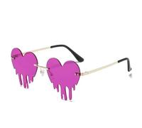 FROMCEO Gafas de sol de moda con forma de corazón para mujer, sin montura, para carnavales, fiestas y celebraciones de vacaciones, todo a juego