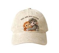 FROMCEO Gorra de algodón transpirable con texto en inglés "You Are Not Alone" perfecta para actividades al aire libre y salidas informales, sombrero deportivo al aire libre