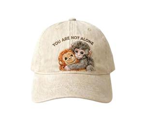 FROMCEO Gorra de algodón transpirable con texto en inglés "You Are Not Alone" perfecta para actividades al aire libre y salidas informales, sombrero deportivo al aire libre