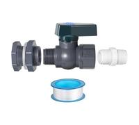 FROMCEO Juego de grifos de PVC para lluvia de 3/4 pulgadas, accesorio de mamparo de PVC para conectar mangueras de jardín, cubo de jardín, acuarios, contenedor de agua, desviador de agua de jardín