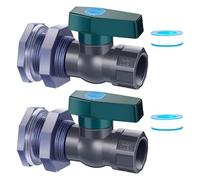 FROMCEO Juego de grifos de PVC para lluvia de 3/4 pulgadas, accesorio de mamparo de PVC para conectar mangueras de jardín, cubo de jardín, acuarios, contenedor de agua, desviador de agua de jardín