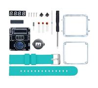 FROMCEO Kit de montaje de reloj electrónico con pantalla de tubo digital LED, reloj de pulsera con piezas de metal de silicona, no componentes de correa de reloj de batería, Azul lago
