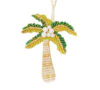 FROMCEO Práctico llavero de tela resistente al agua, patrones de concha de pez, accesorios, bolsa de moda, adornos de moda, parches de tela con temática de animales, verde, Coconut Tree