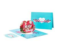 FROMCEO Tarjeta de felicitación emergente 3D de tamaño portátil, tarjeta de sostenible, regalo romántico para regalar fácilmente, momento de Valentín único
