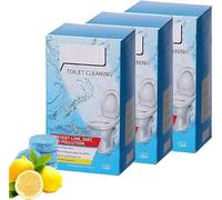 Fronfustrte Lemon Scent Toilet Bowl Cleaner Tablets,Toilet Bowl Cleaner ablets Lemon, Strong Limescale Remover, Powerful Foam Cleaner, Effervescent Tablets,Long-Lasting Fragrance (3)