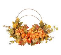 Front Door Autumn Wreath | Artificial Maple Leaves Pumpkin Berry Wreath