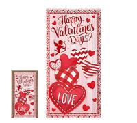 Front Door Valentine Cover, Heart Theme Garage Decoration, For Weatherproof Fabric with Easy Setup Design, Holiday Decor Item, Valentines Door Decorations Or Parties Porch Home