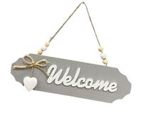 Front Door Welcome Sign - Wooden Welcome Oval Door Sign, Home Letter Design with Farmhouse Accents, Sturdy Vertical Hanging, Ideal for Workplaces and Modern Home Entrance Ways